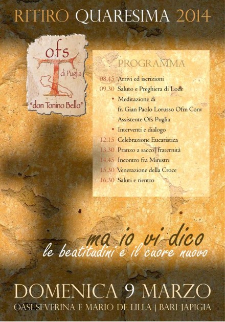 locandina ritiro quaresima 2014 diocesi bari (dimensioni ridotte)