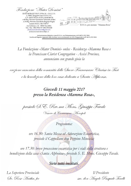 Invito inaugurazione Clarisse Turi 2017