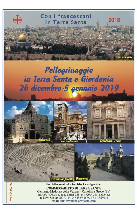 Locandina Pellegrinaggio Terra Santa 2018